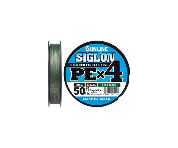 

Шнур Sunline Siglon PE х4 300m (темн-зел.) #3.0/0.296mm 50lb/22.0kg (арт.123416580952)