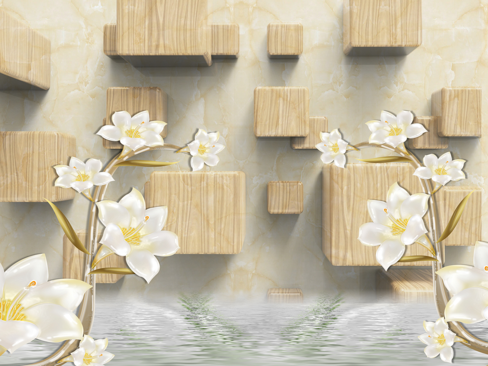 

Фотообои Цветы '3D Кубы' (5282) , Фреска
