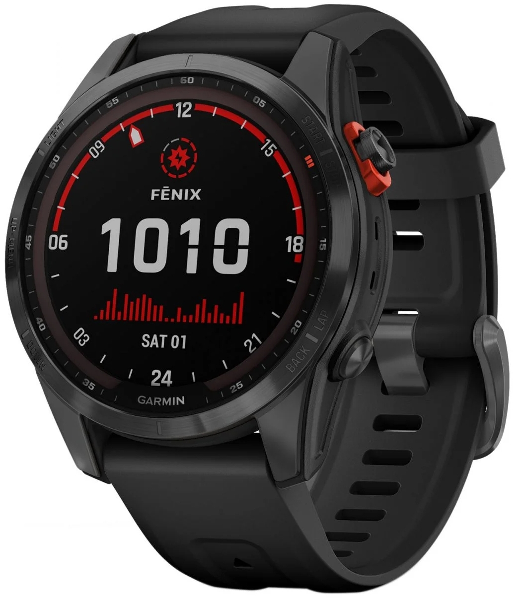 ⚡Reloj Garmin fēnix 7S Sapphire Solar DLC negro carbón, 010-02539-25.