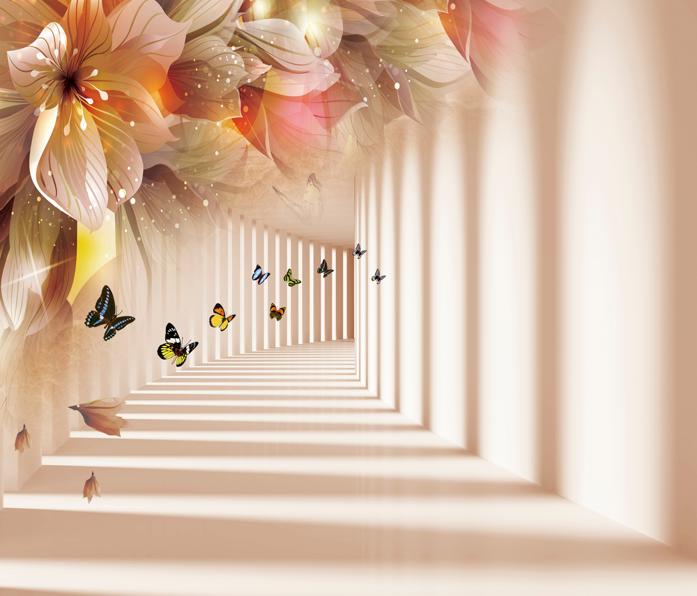 

Фотообои 3D 'Тоннель с цветами' (5791) , Кожа