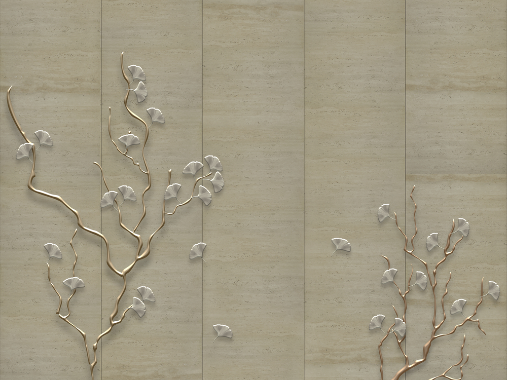 

Фотообои 3D 'Золотые веточки' (5719) , Холст