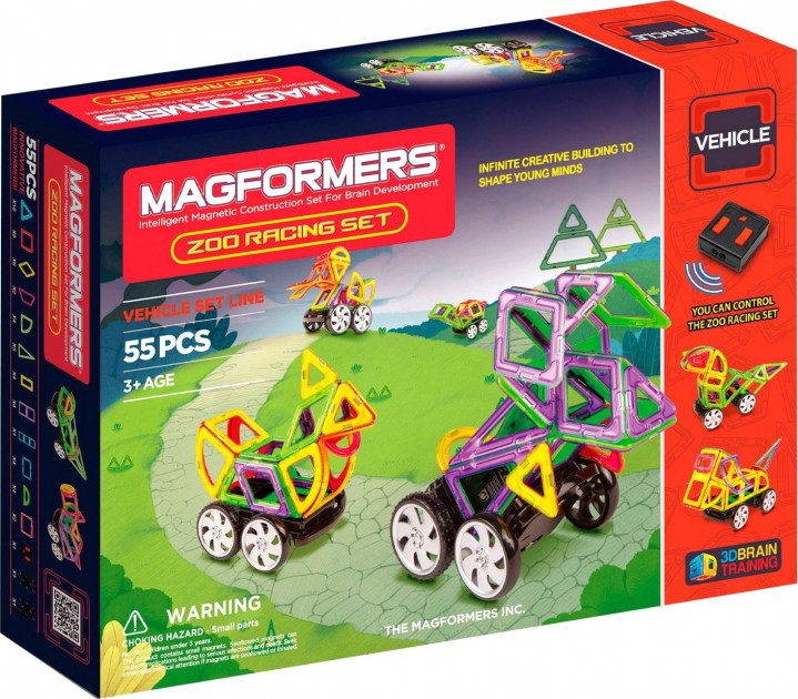 

Magformers. Магнітний конструктор "Зоо перегони", 55 ел.