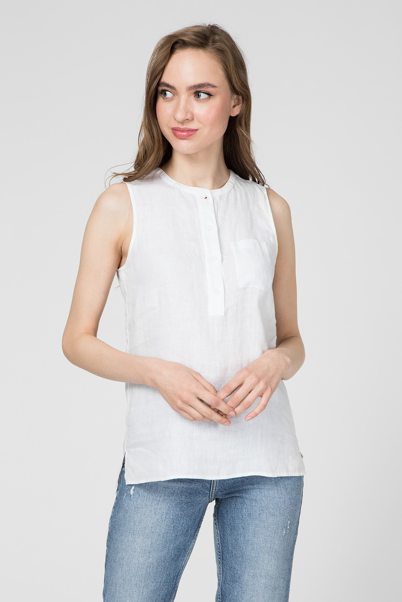 

Женский белый льняной топ PENELOPE Tommy Hilfiger 32 WW0WW27374