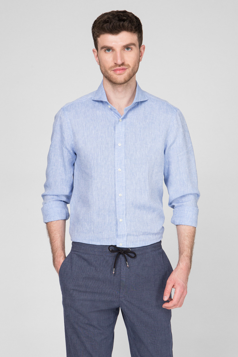 

Мужская голубая льняная рубашка Slim Fit Tommy Hilfiger 42 TT0TT06798