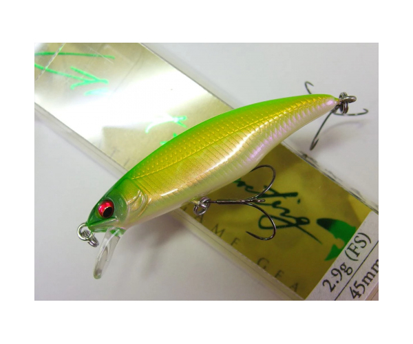 

Воблер Megabass GREAT HUNTING 45 FLAT SIDE (F) col. GHOST PEARL LIME (арт.1234909933134)