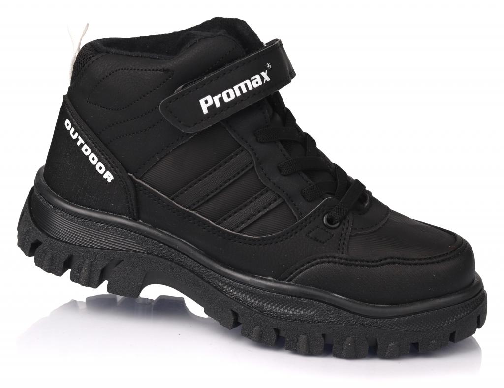 

Ботинки осенние Promax 1640 для мальчиков черные, искуств.кожа. Размер 30