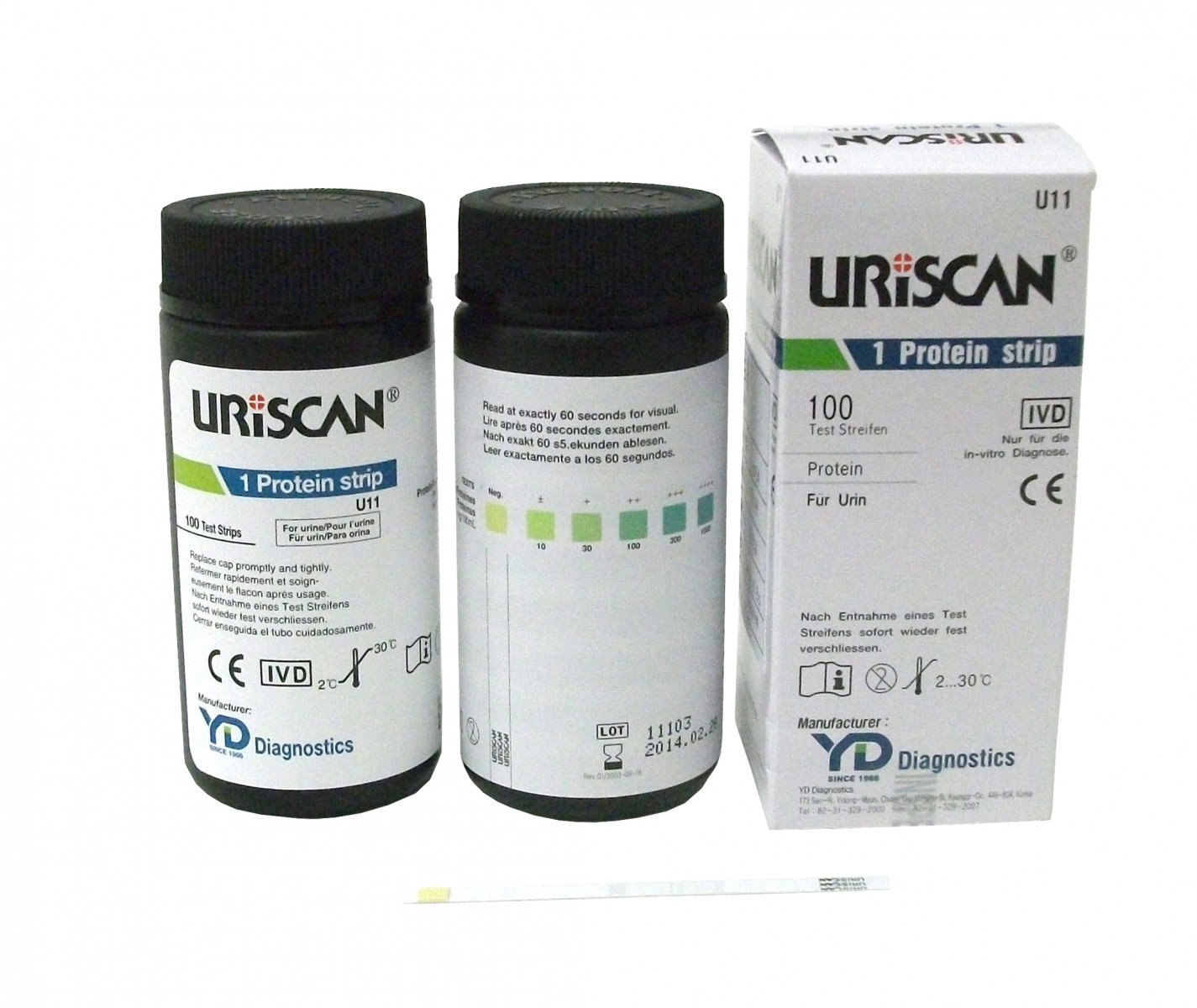 Тест-полоски URISCAN U11 Protein Strip (определение белка в моче) №50 ...