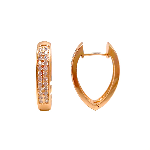 

Серьги Xuping из медицинского золота, белые фианиты, позолота 18К, 23485