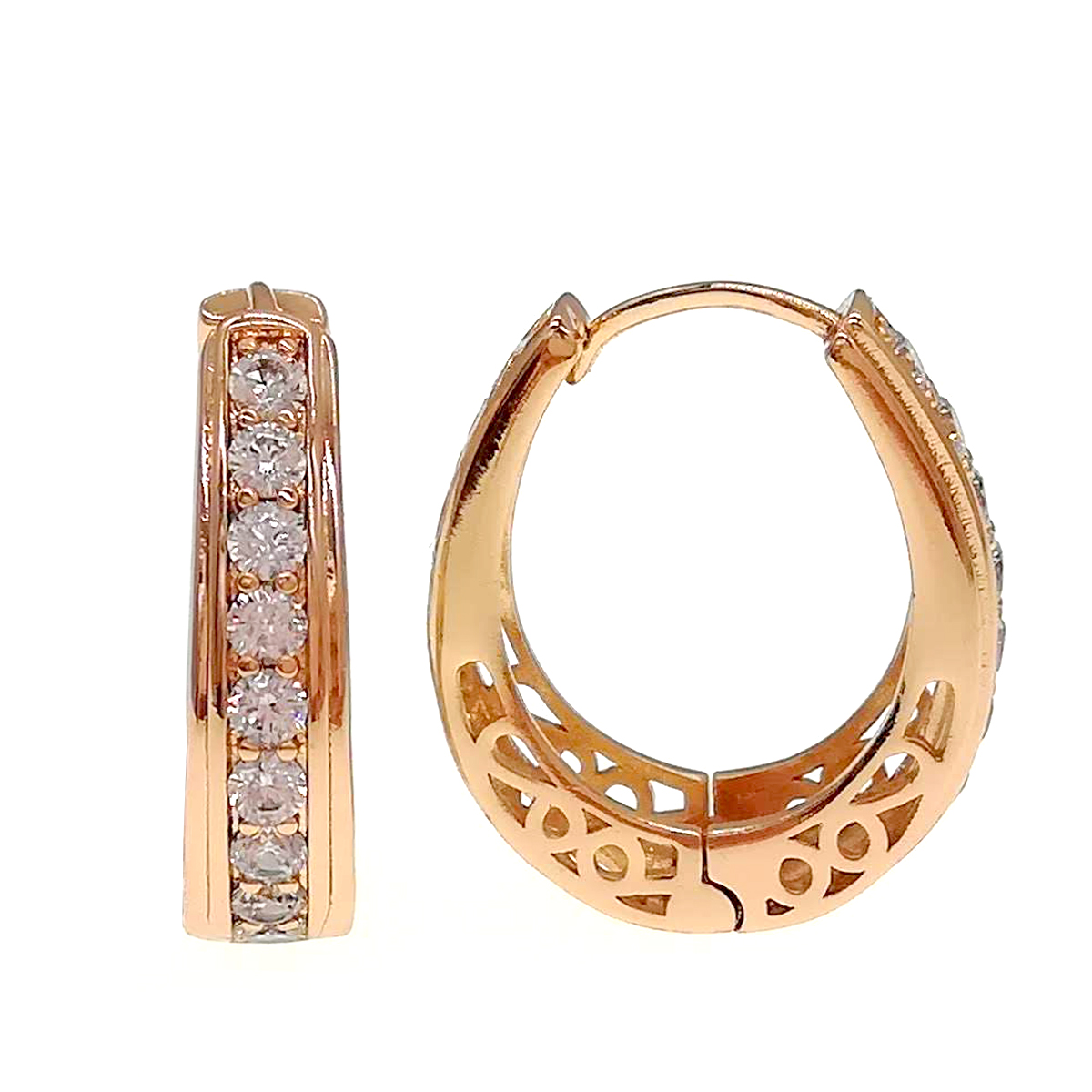 

Серьги Xuping из медицинского золота, белые фианиты, позолота 18К, 24265