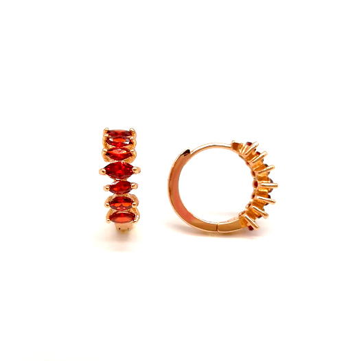 

Серьги Xuping из медицинского золота, красные фианиты, позолота 18К, 23472