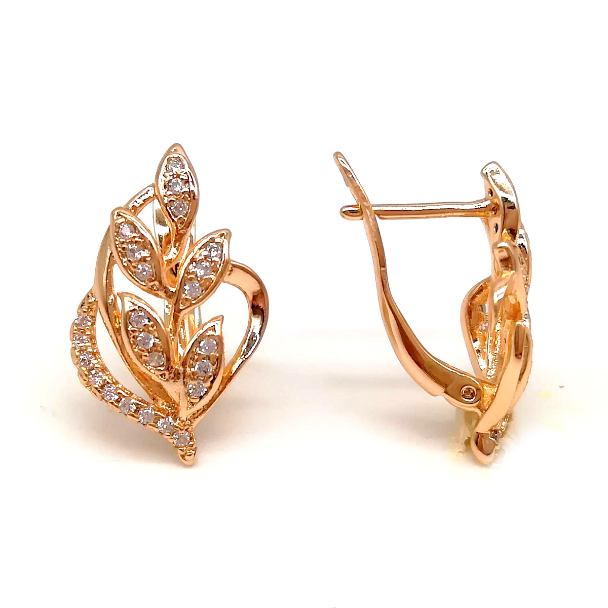 

Серьги Xuping из медицинского золота, фианиты, позолота 18K, 23811