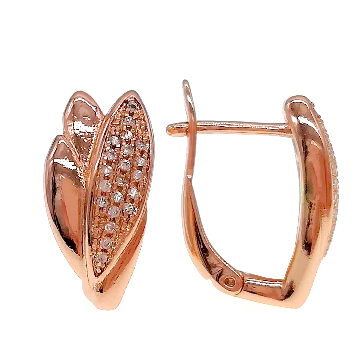 

Серьги Xuping из медицинского золота, белые фианиты, позолота PO, 24288