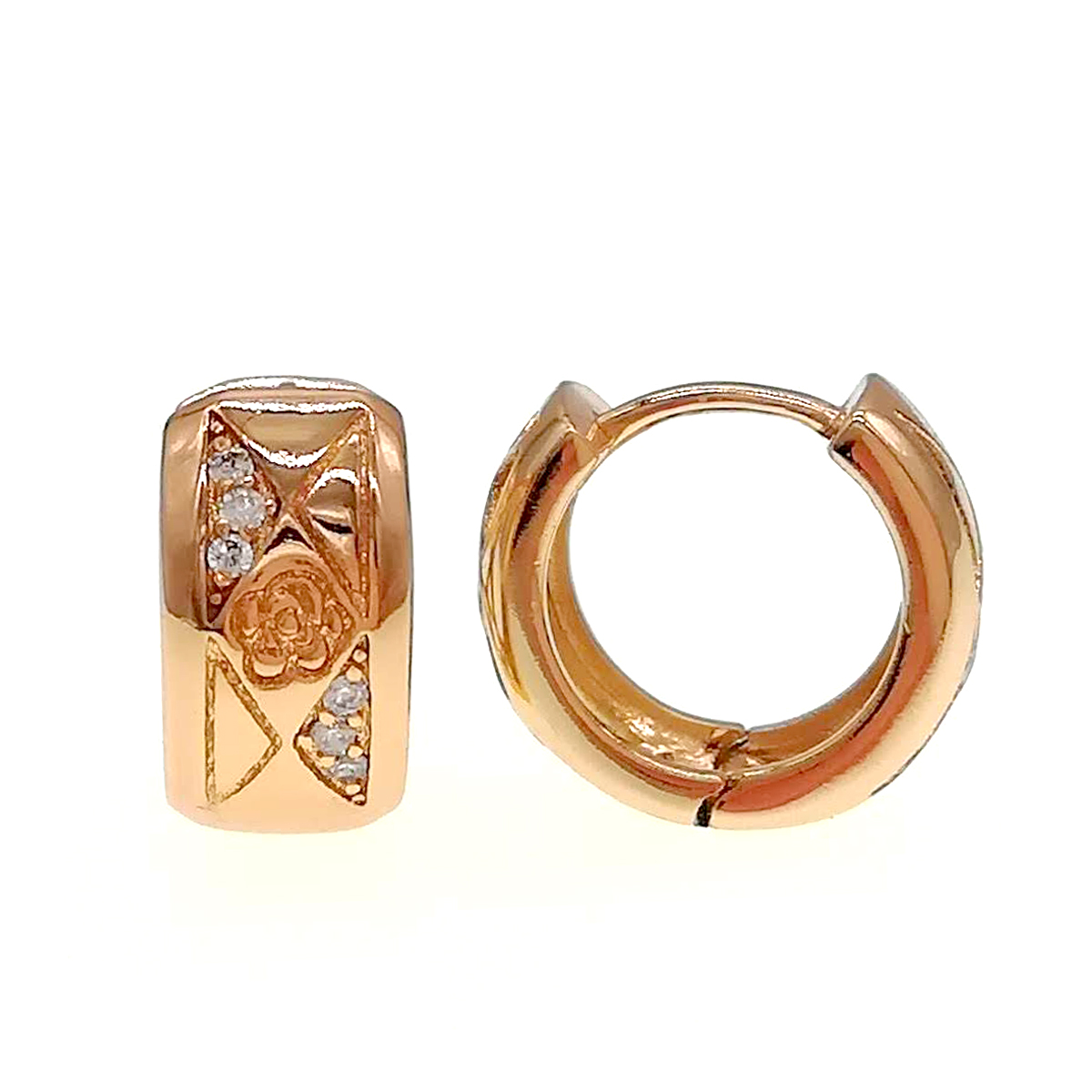 

Серьги Xuping из медицинского золота, белые фианиты, позолота 18К, 24264
