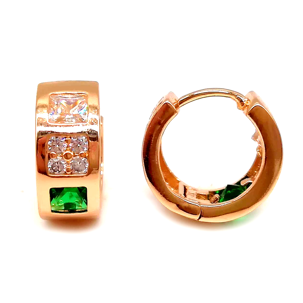 

Серьги Xuping из медицинского золота, зеленые фианиты, позолота 18K, 23831