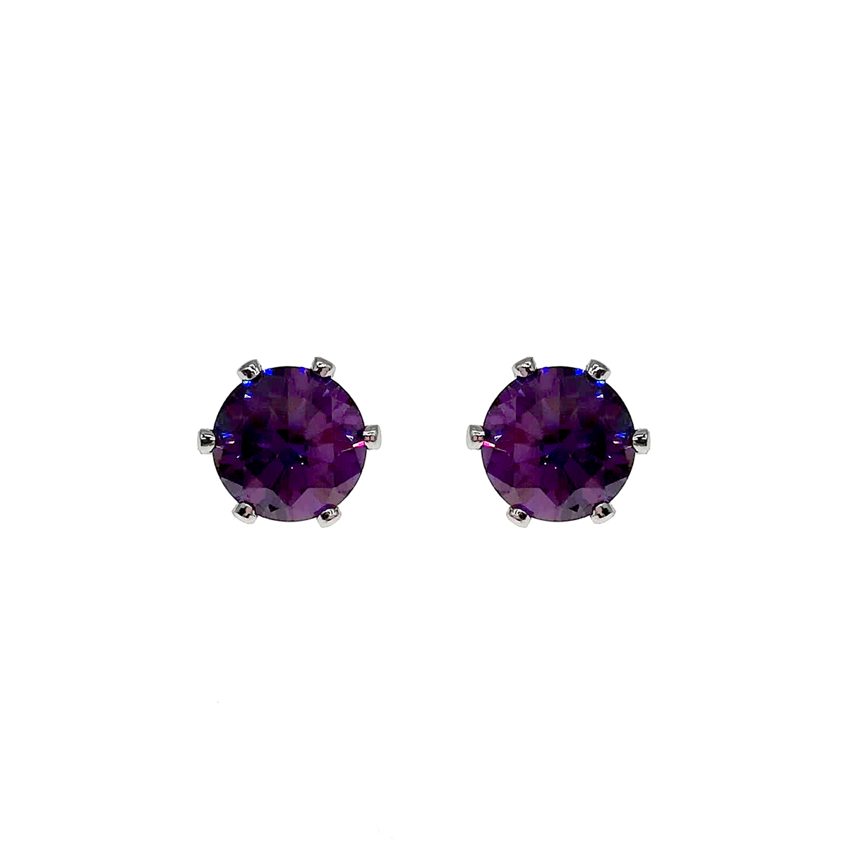 

Серьги Xuping из медицинского золота, фиолетовые фианиты, родий, 24490