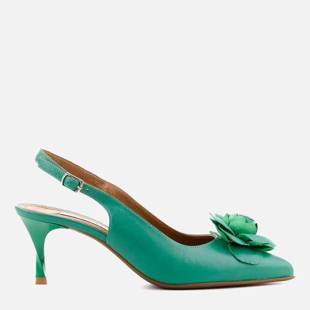 Акція на Жіночі туфлі зі шкіри Le'BERDES 14772 35 23 см Зелені від Rozetka