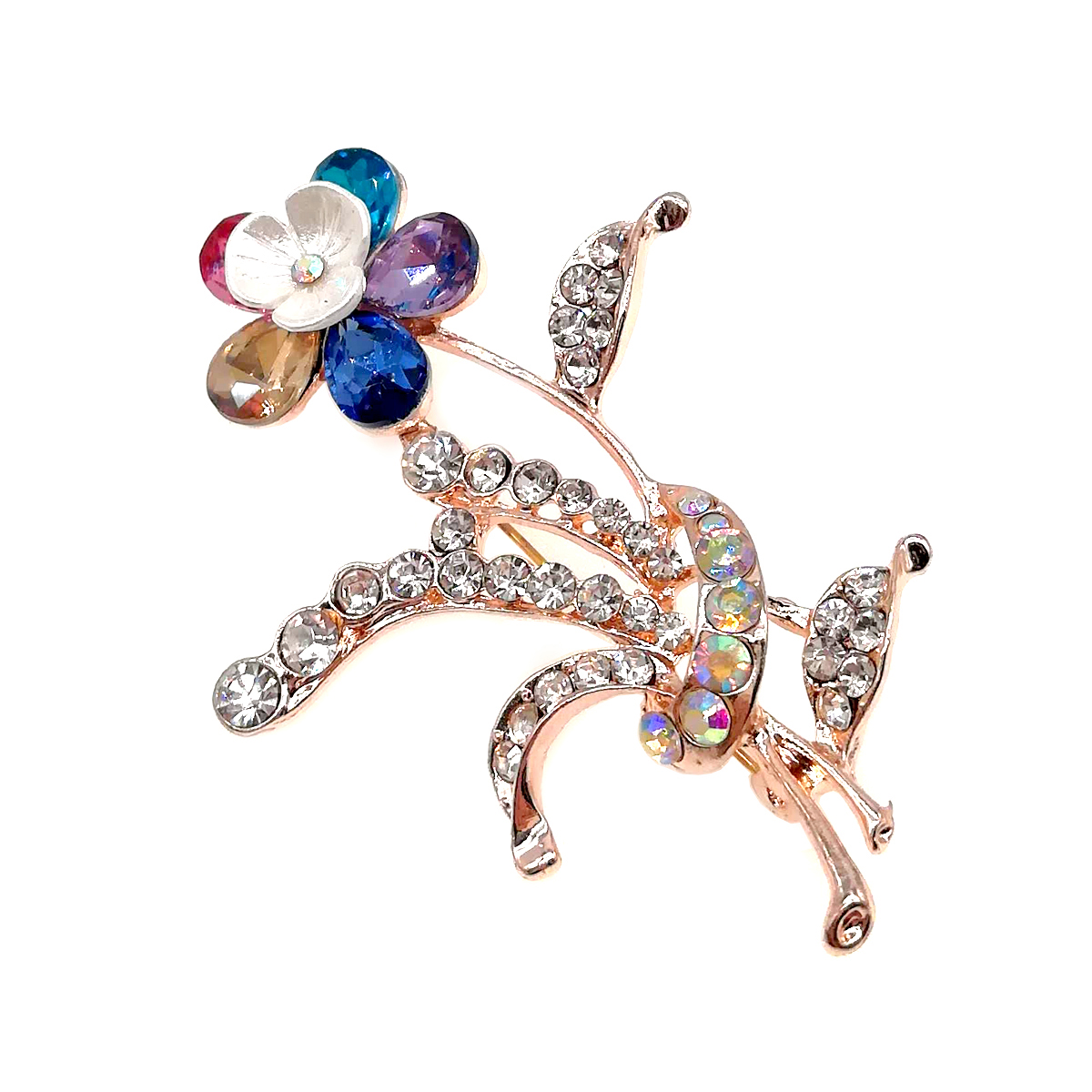 

Брошка SONATA "Цветок", разноцветные фианиты, позолота 18K, 95987