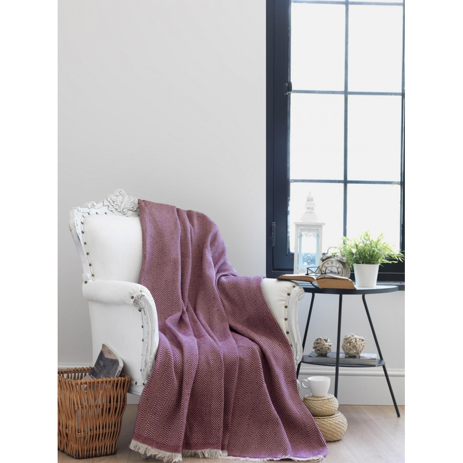 

Плед-накидка Eponj Home - Denizli Grapon 190*220 bordo бордовый