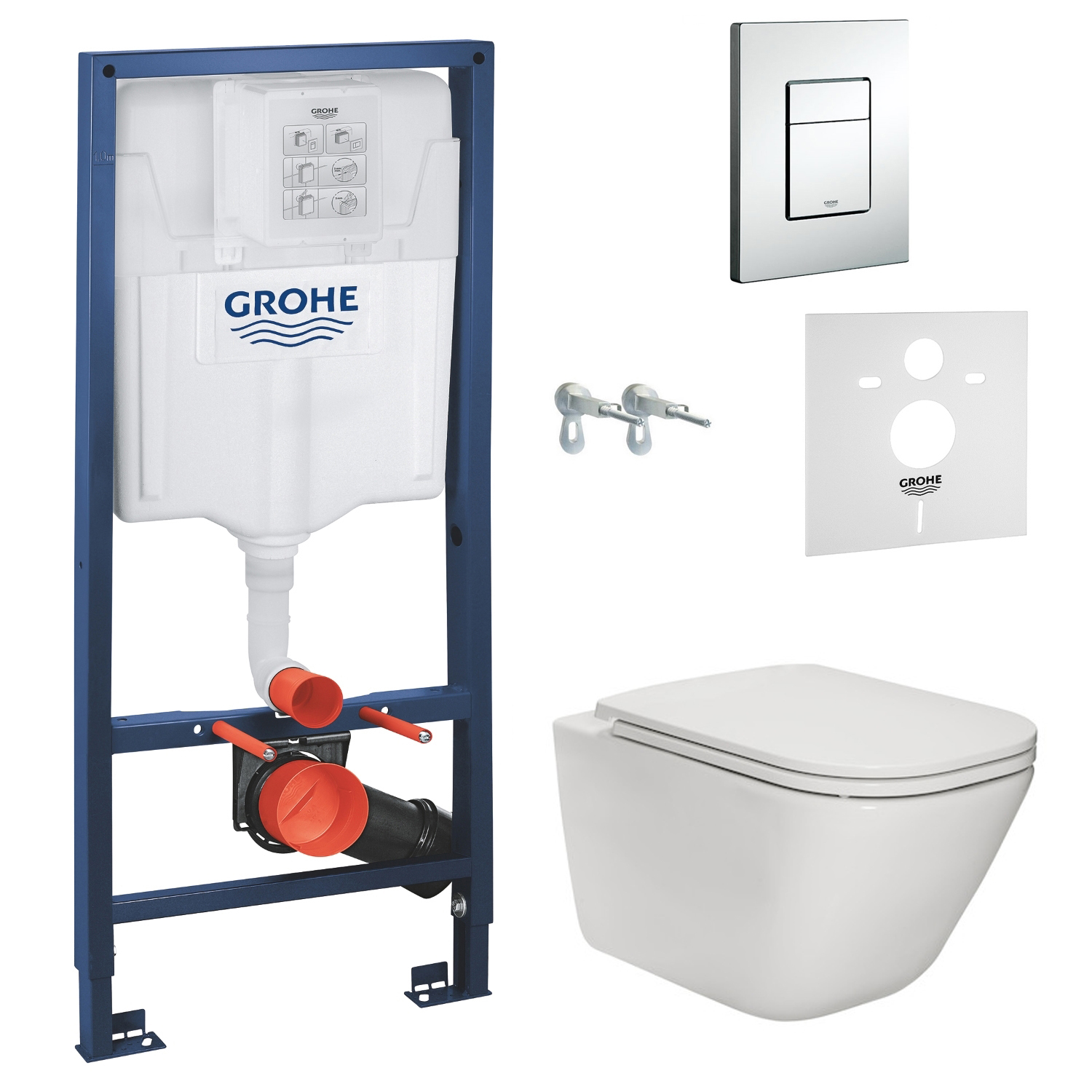 

Инсталляция GROHE Rapid SL 38772001 с панелью смыва Skate Cosmopolitan 38775001 + унитаз ROCA Gap Rimless A34H470000 с сиденьем Slim Soft Close