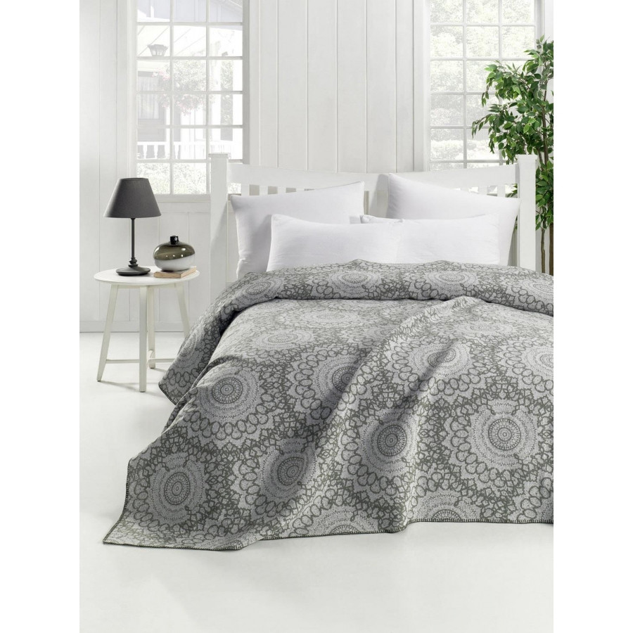 

Покрывало жаккардовое Eponj Home - Mandala haki хаки 200*230