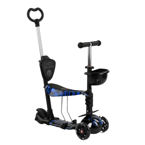 Детский трехколесный самокат Best Scooter 18496 5 в 1 с сиденьем и ...