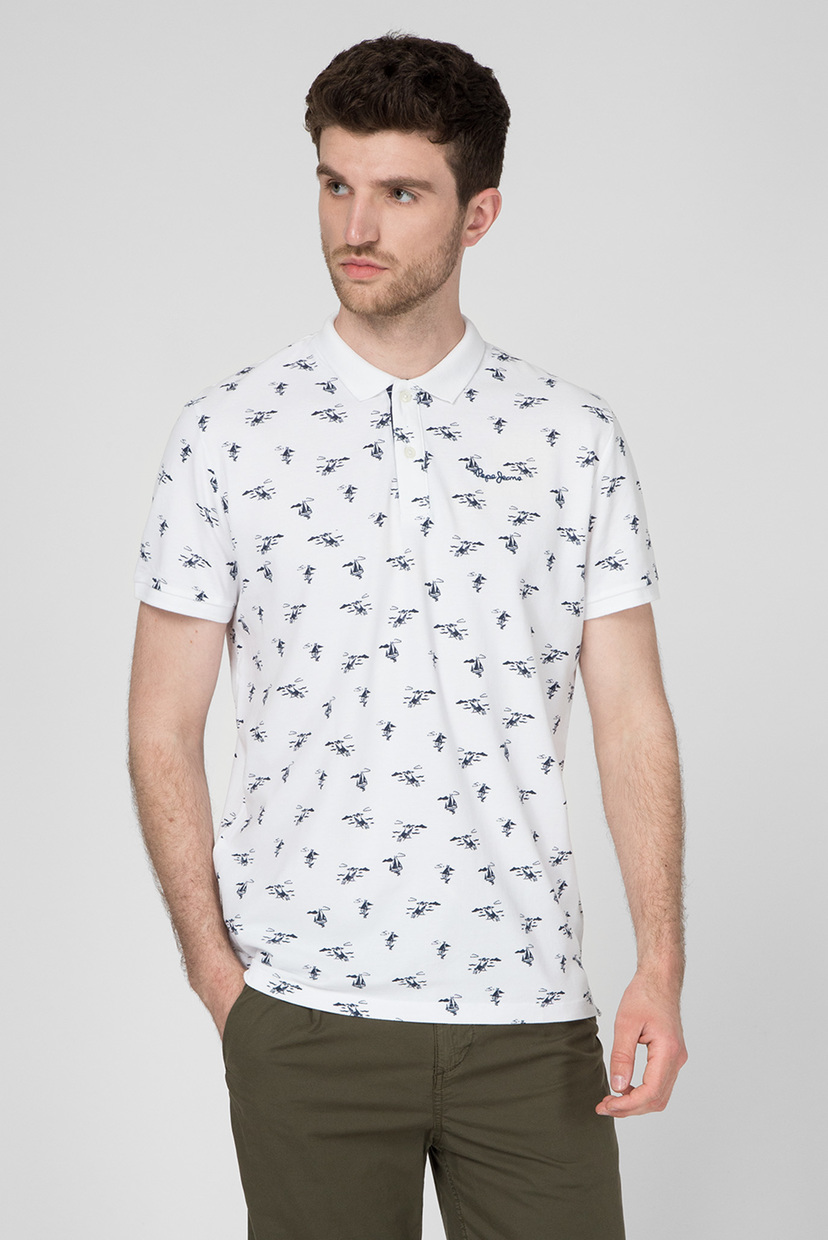 

Мужское белое поло с принтом LACY Regular Fit Pepe Jeans L PM541416
