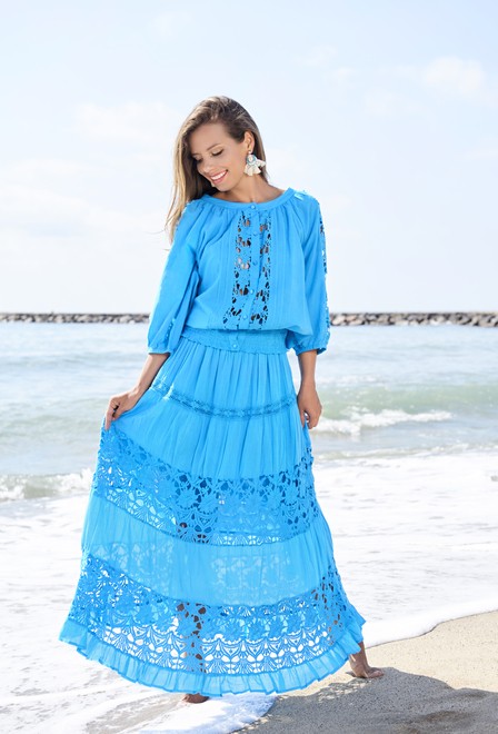 

Пляжная юбка длинная в пол Fresh Cotton 2722 F-2C  Голубой, Пляжная юбка длинная в пол Fresh Cotton 2722 F-2C One Size Голубой