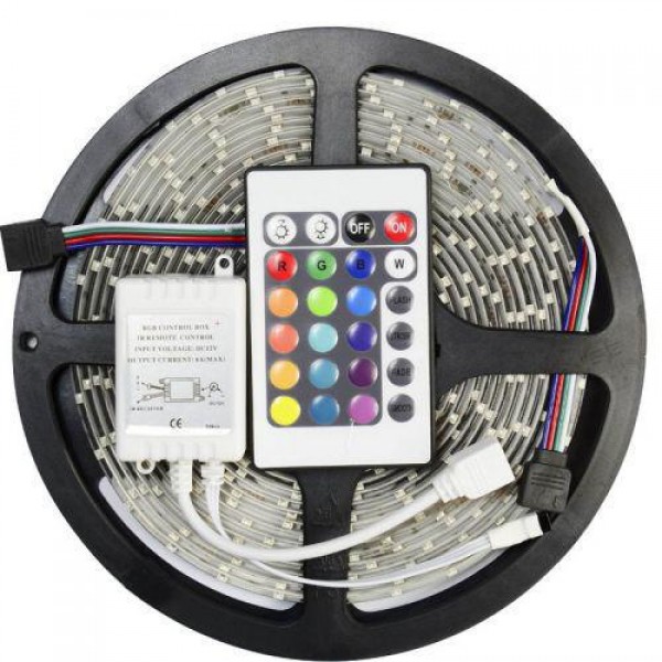 

Светодиодная лента RGB 3258 с пультом и блоком питания разноцветная 300 LED 5м