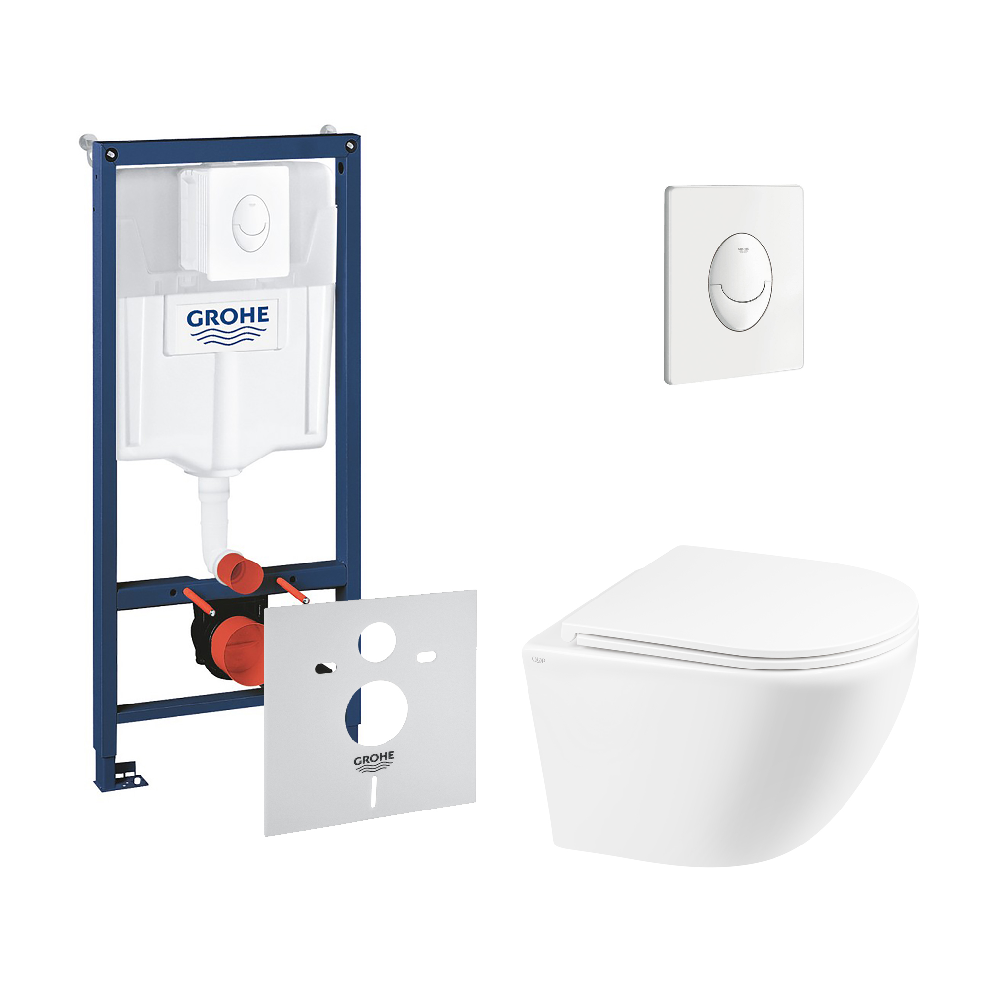 Набор инсталляция 4 в 1 Grohe Rapid SL 38722001 + унитаз с сиденьем ...