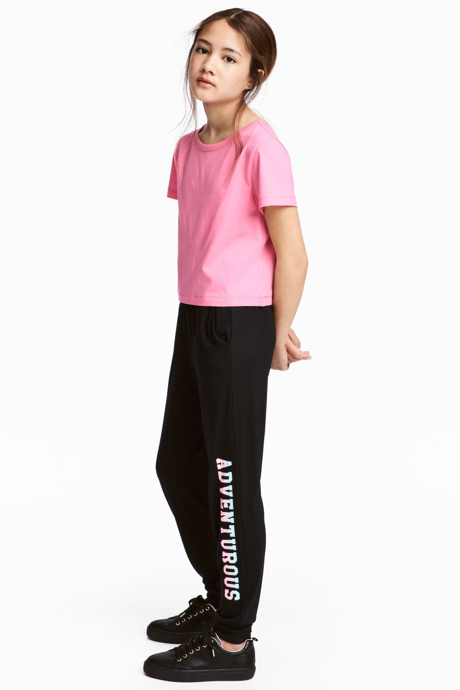 

Брюки спортивные H&M 170см черный надписи 5097526