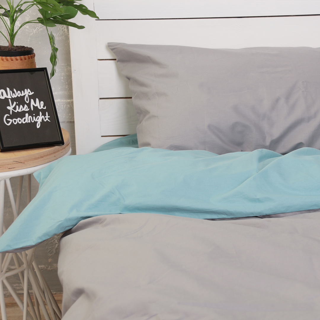 

Комплект постельного белья из поплина "Вдохновение". Размер 1.5-спальный, простынь на резинке, для евро-подушки