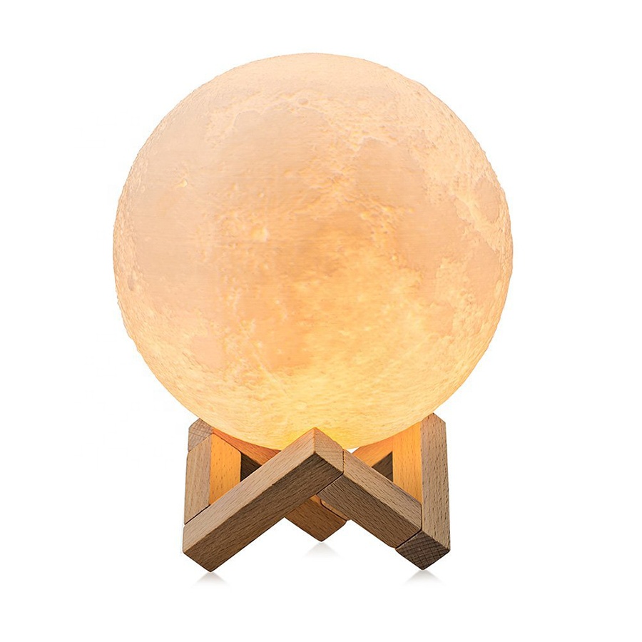 

Лампа Луна VinHomeGoods настольный светильник ночник 3D Moon Lamp 12 см с сенсорным управлением