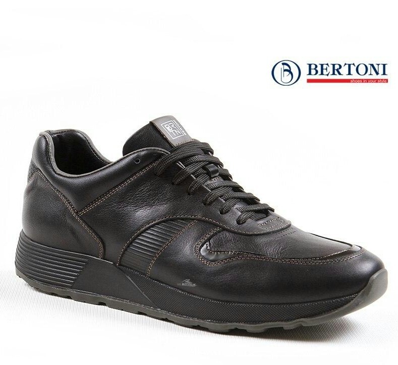 

Туфли мужские спортивные кожаные Bertoni 42 чёрные 50018