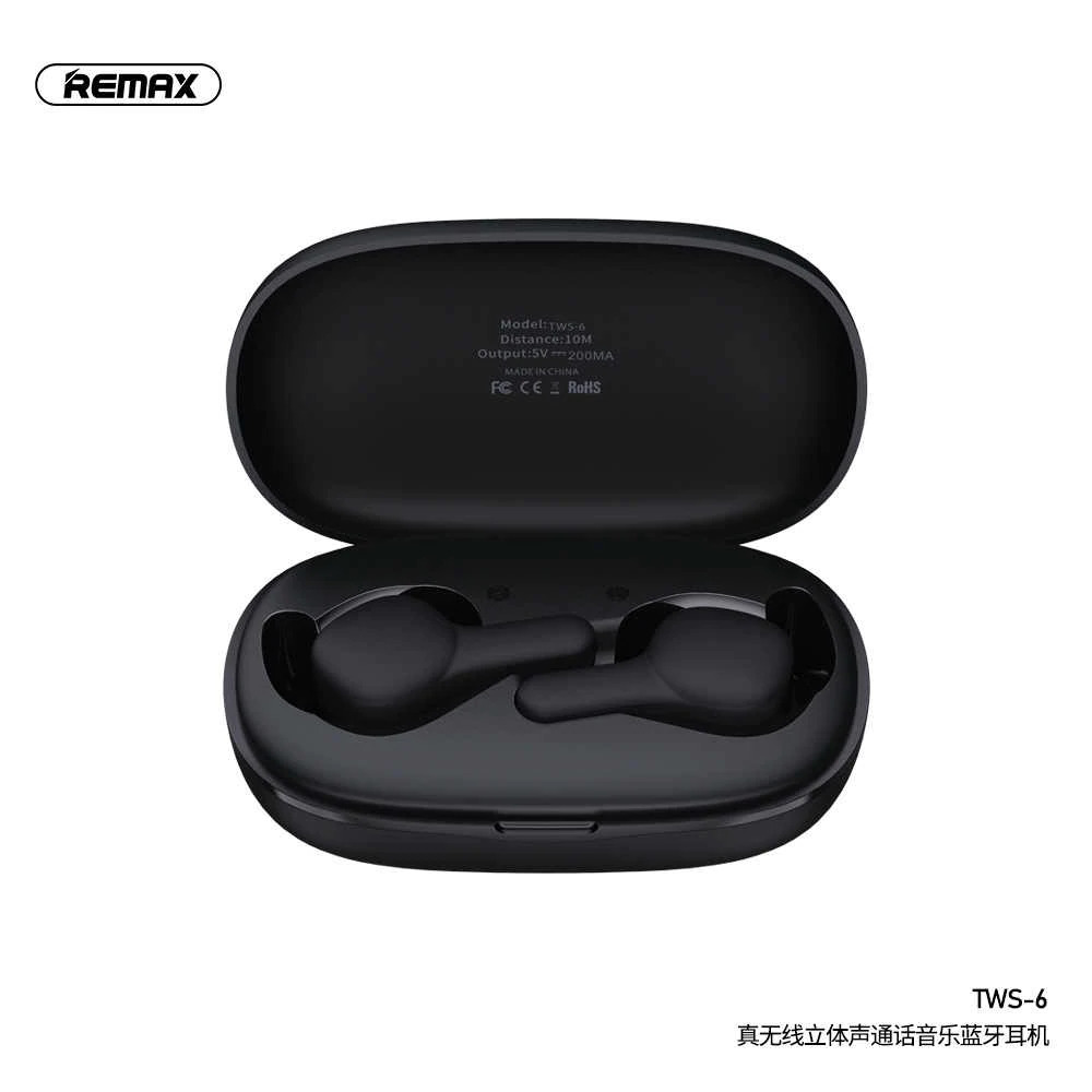 

Беспроводные Bluetooth наушники REMAX True TWS-6 Hi-Fi | BT5.0, 4hours | Black