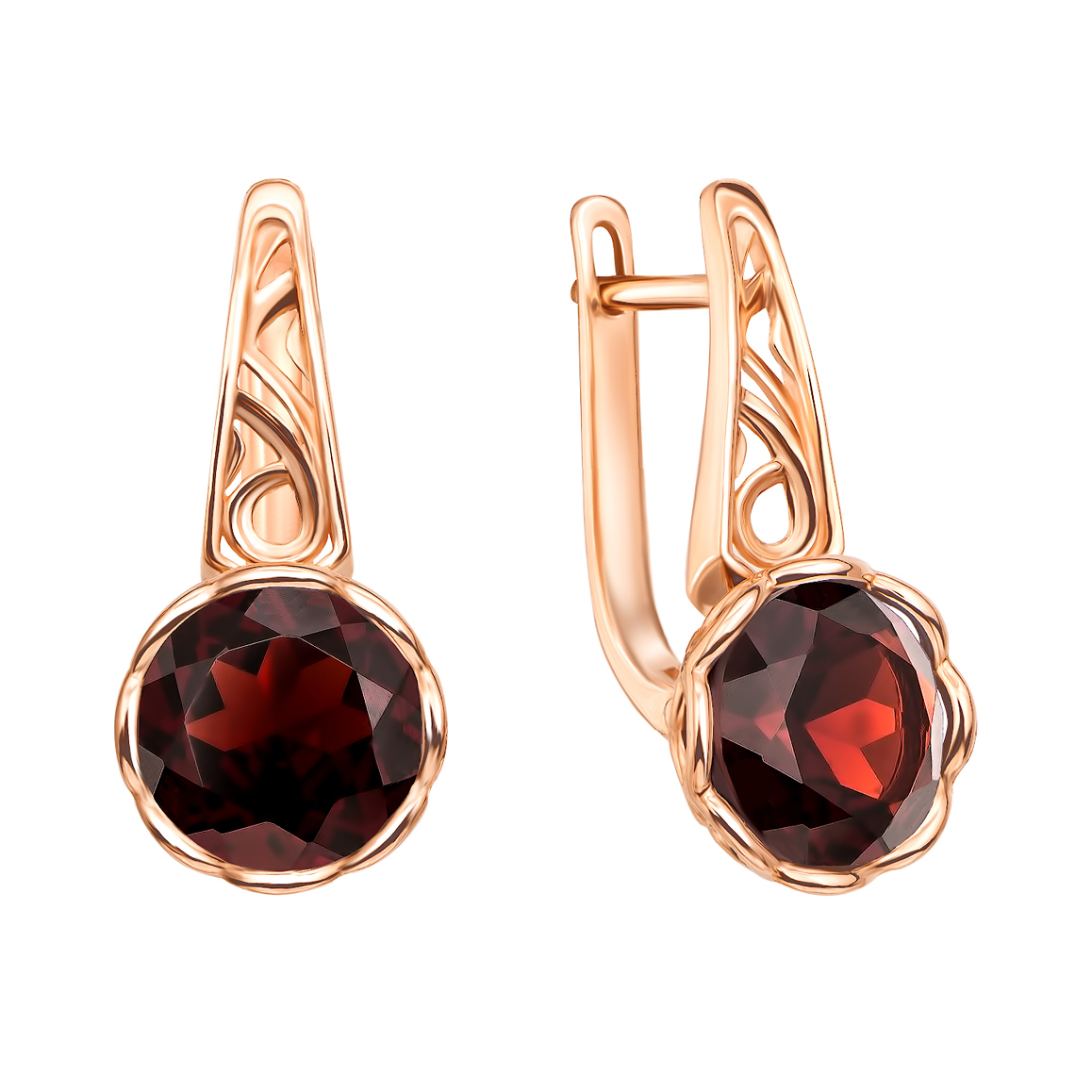 

Серьги из красного золота с гранатами 000134438 000134438