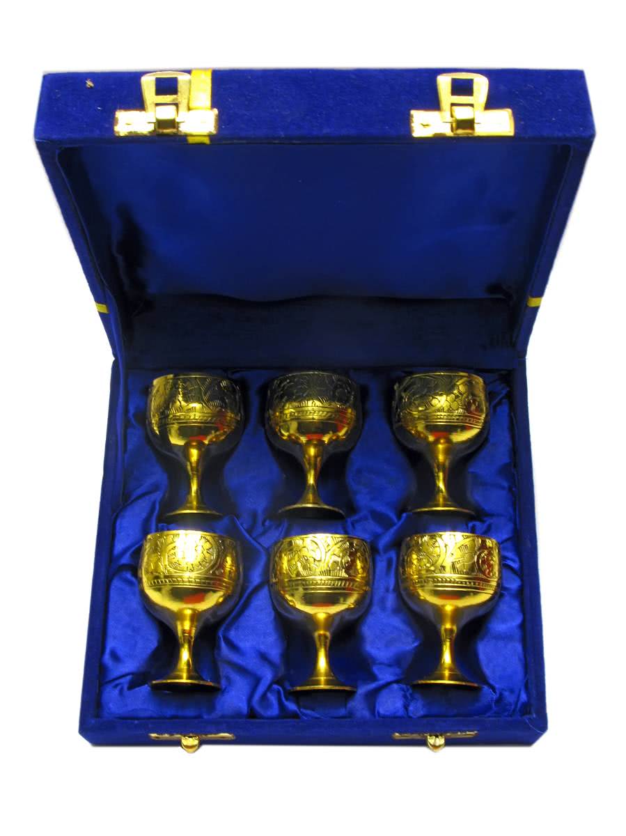 

Рюмки Бронзовые Позолоченые (Н-Р6Шт/45Мл) H-5,5 (18,5Х15,5Х5,5 См) 27362