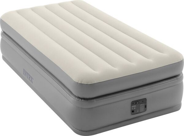 

Надувная односпальная кровать Intex 64162 Comfort-Plush со встроенным электронасосом и фирменной сумкой для хранения (191x99x51) серая