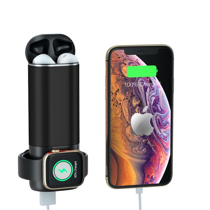 

Power Bank 3 в 1 для Iphone, Apple Watch и AirPods Черный Plus