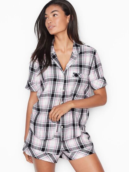 

Пижама Victoria's Secret Flannel Short PJ фланелевая S Белый