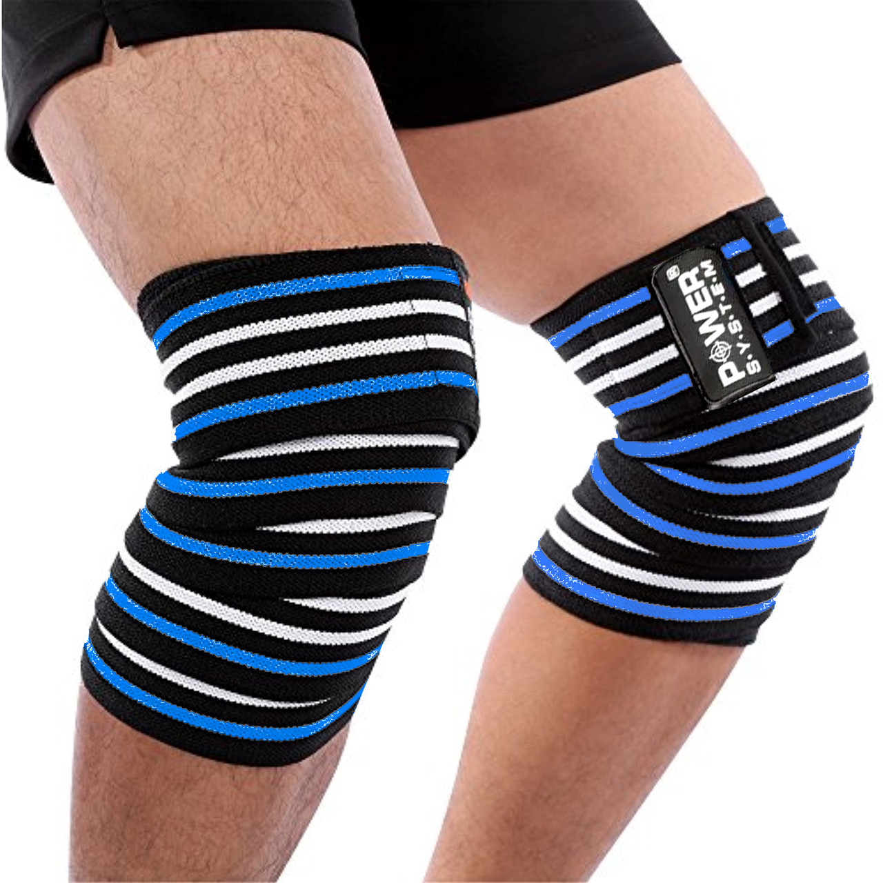 

Бинты на колени (пара) Power System PS-3700 Knee Wraps, Blue/Black