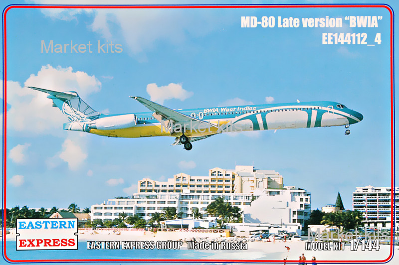 

Авиалайнер MD-80, поздняя версия "BWIA" 1:144 Eastern Express (EE144112-04)