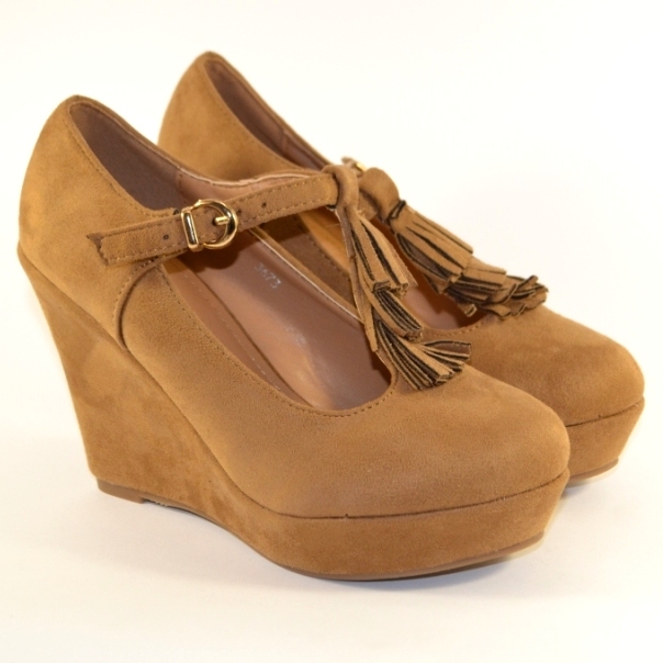 

Туфли женские на танкетке Shoes 3673 CAMEL 37 23.7см рыжий