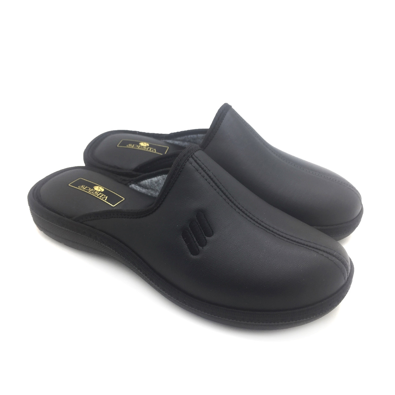 

Мужские тапочки Spesita 309 42 27,5 см черные из экокожи