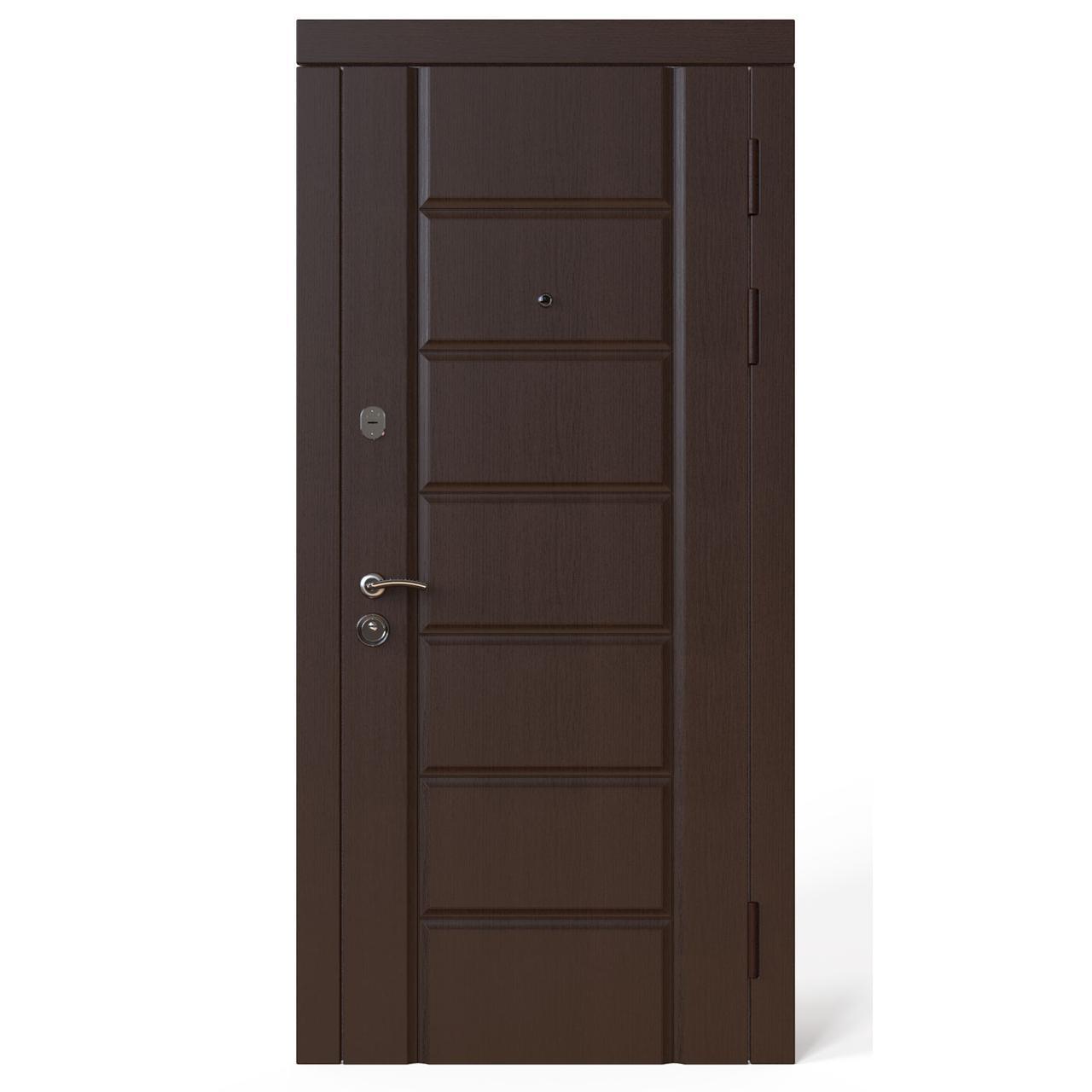 

Двері вхідні SARMAK MODERN Канзас Вулиця Стандарт F+ 850х2040 Венге