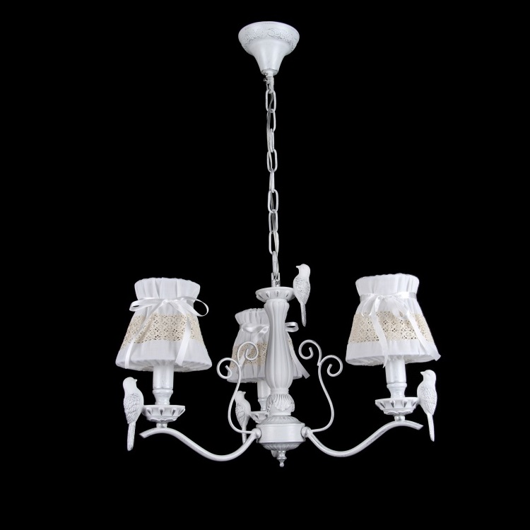 

Люстра с абажуром на 3 лампочки Svitlight L29370A/3 (WT/SL) SR
