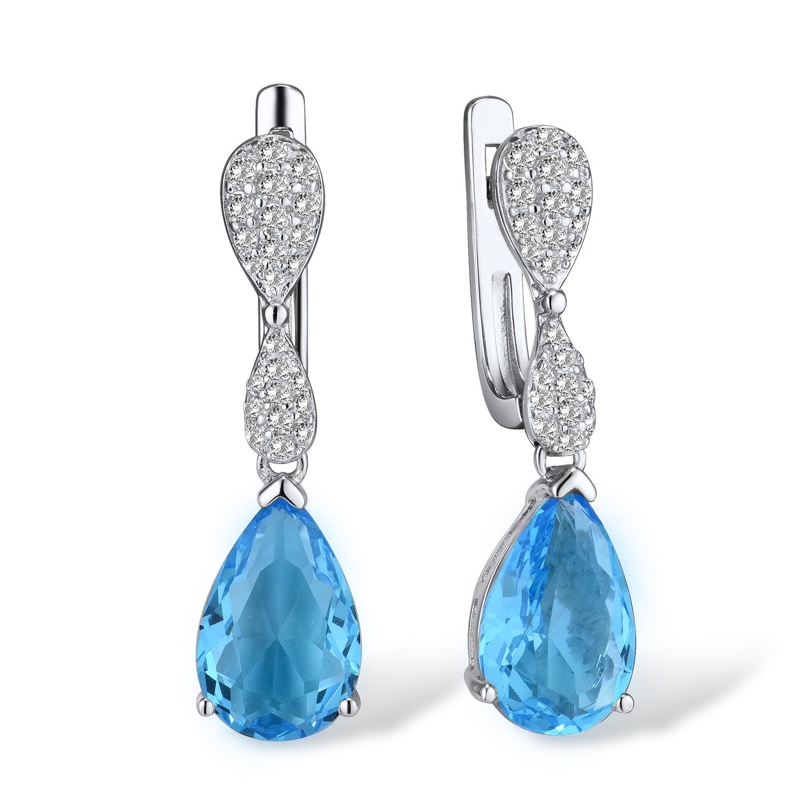 

Серьги из серебра с куб. циркониями и хрусталем 1735086