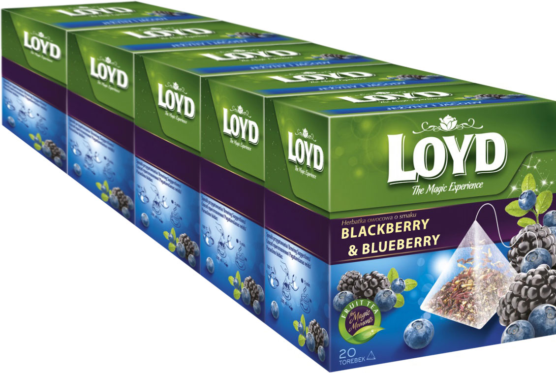 Акция на Упаковка чая Loyd ягодного Ежевика и Голубика 5 пачек по 20 пирамидок (5900396016235) от Rozetka UA