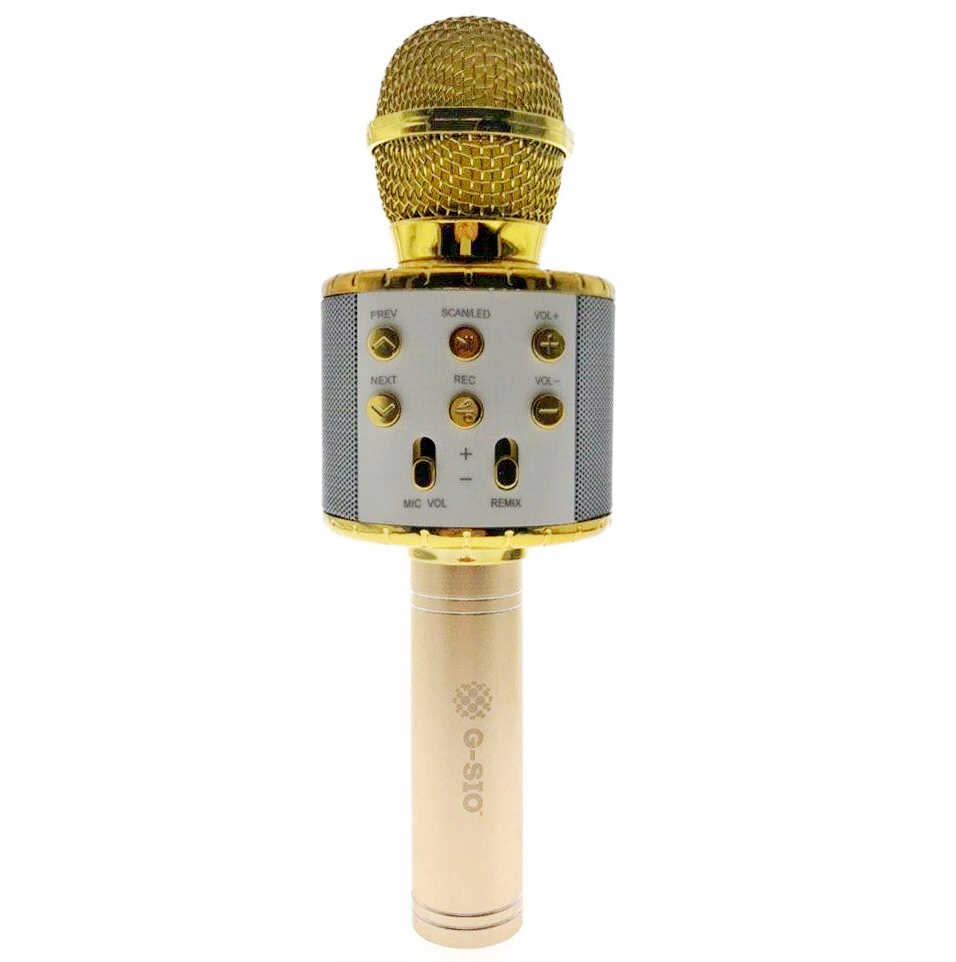 

Bluetooth микрофон для караоке с подсветкой Bordo MUSIC STAR MK2L Gold