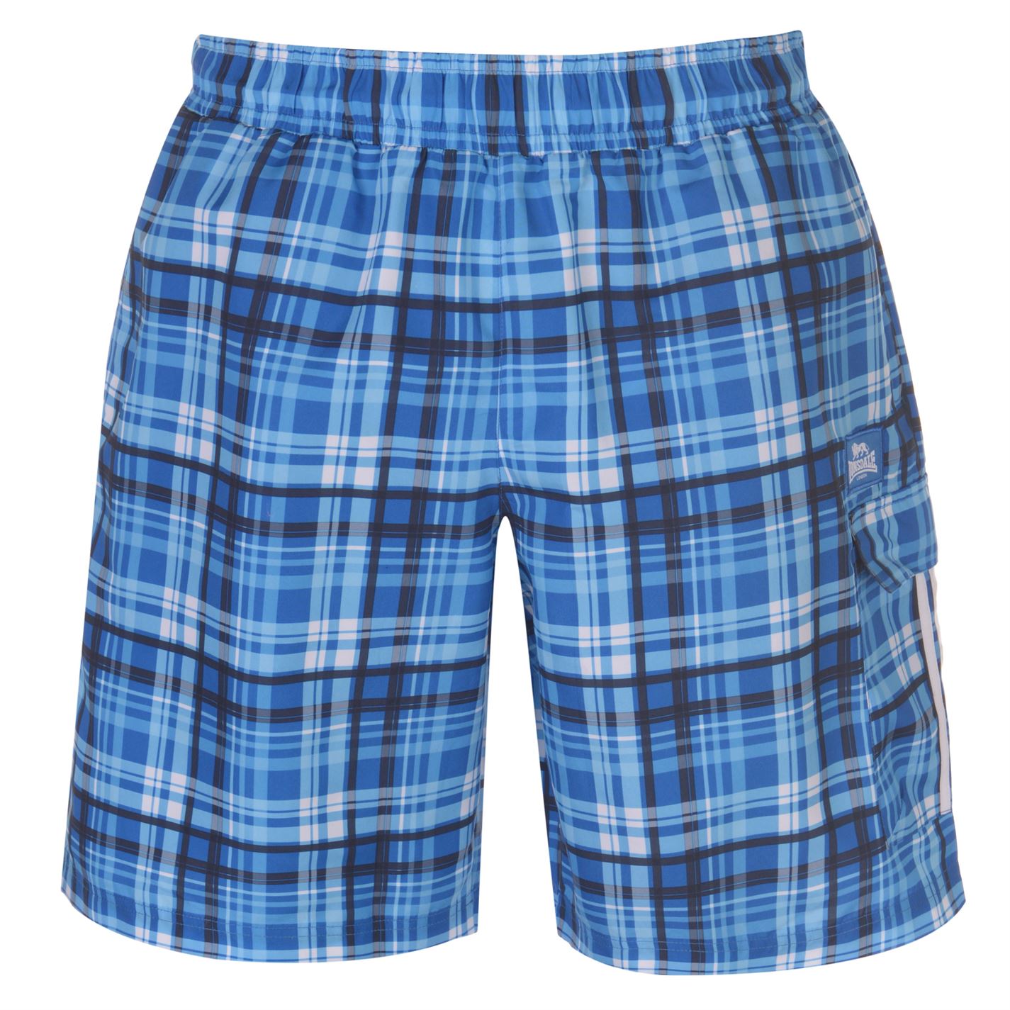 

Шорты Lonsdale 2 Stripe Checked Shorts Mens L голубой
