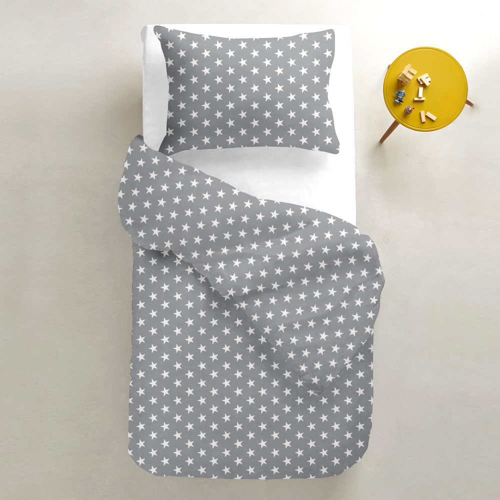

Комплект постельного белья Cosas натурального Stars B Grey El90 White 155х215